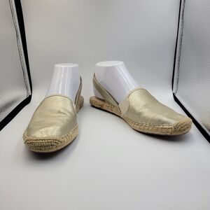 Franco Sarto Gold Espadrille Slingback Sandals Sz 7